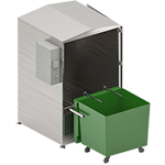 Automatic trash bin washer.